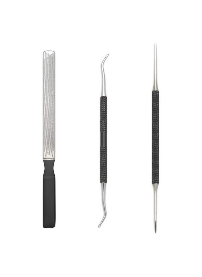 Ingrown Toenail Tool Kit For Men And Women -Ingrowing Toe Nail Lifter, Rounded File And Metal Fingernail File For Manicure Pedicure Foot Care - Heavy Duty Surgical Grade Steel