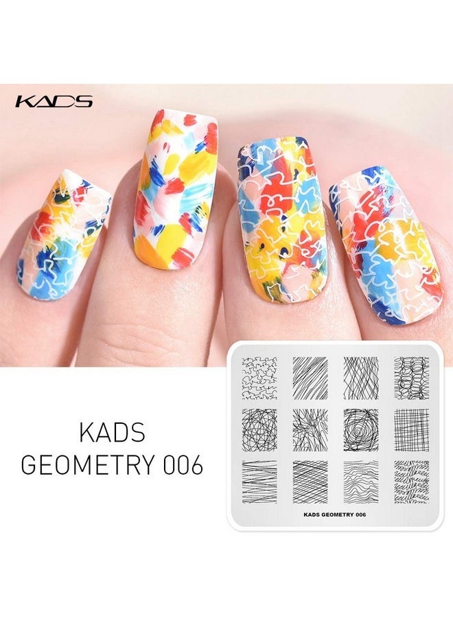 5Pcs Nail Stamp Plates Set Nails Art Stamping Plate Unique Irregular Geometry Pattern Nail Plate Template Image Plate