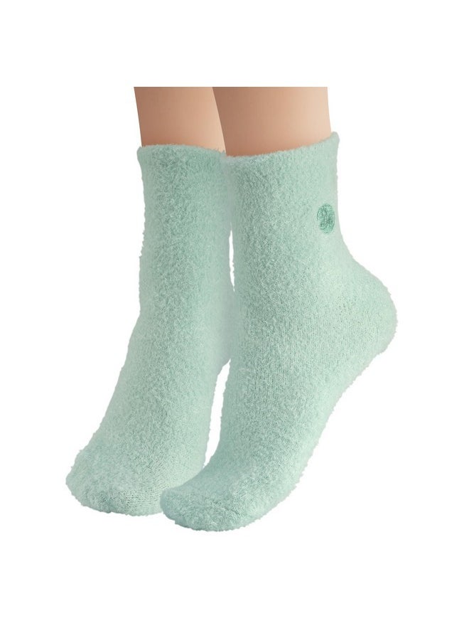 Aloe Vera Socks - Infused W/Aloe Vera & Vitamin E - Helps Dry Feet, Calluses, Dead Skin - Use W/Lotion - Green/Confetti - 2 Pairs