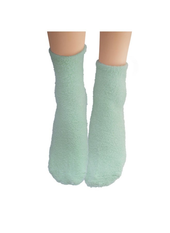 Aloe Vera Socks - Infused W/Aloe Vera & Vitamin E - Helps Dry Feet, Calluses, Dead Skin - Use W/Lotion - Green/Confetti - 2 Pairs