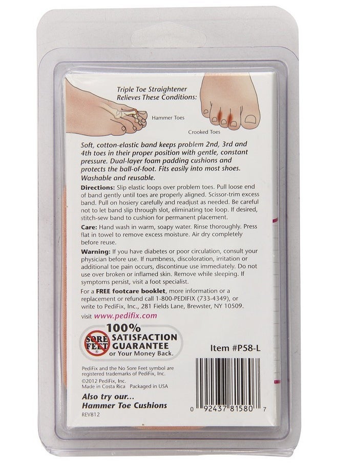 Triple Toe Straightener, Left Foot