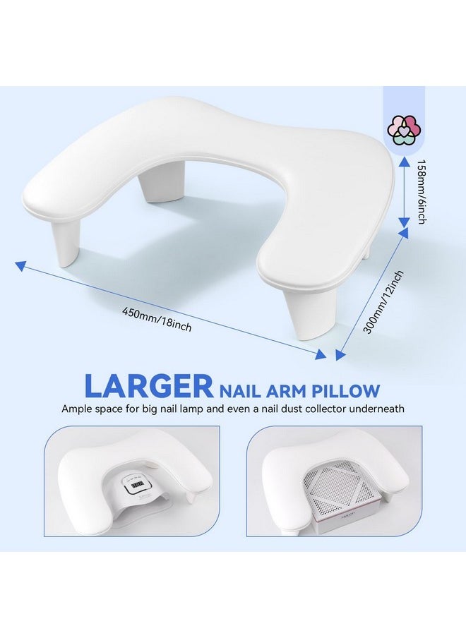 Arm Rest For Nails Tech: U-Shaped Ergonomic Nail Arm Rest Hand Rest Professional Salon Supplies Waterproof Hand Holder Nail Pillow Detachable Legs Nail Bench Rest Stand Manicure Pedicure Shop