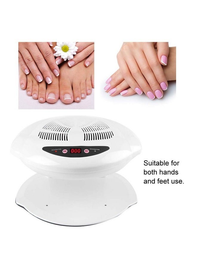Nail Dryer Hot & Cold Air Nail Dryer Warm-Cool Nail Polis Drying Fan Manicure Tool White Uv Gel Nail Lamp For Fingernail & Toenail Gels Based Polishes Us Plug 110V