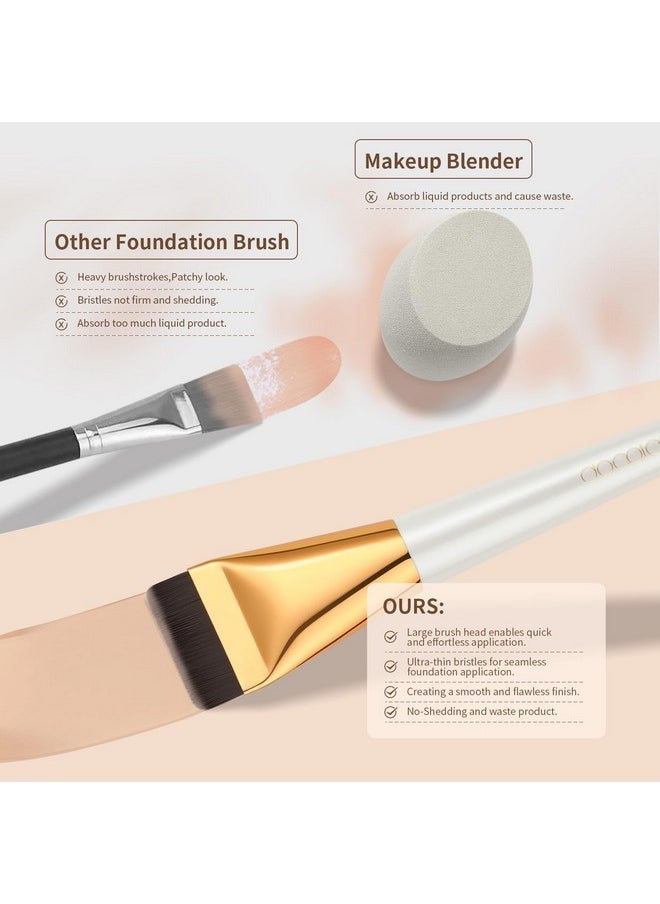 Flat Foundation Brush For Liquid Makeup,Ultra Thin Liquid Foundation Brush Premium Makeup Face Brush For Blending, Cream, Thin Foundation Brush Makeup Tool Face Foundation Flat Brush