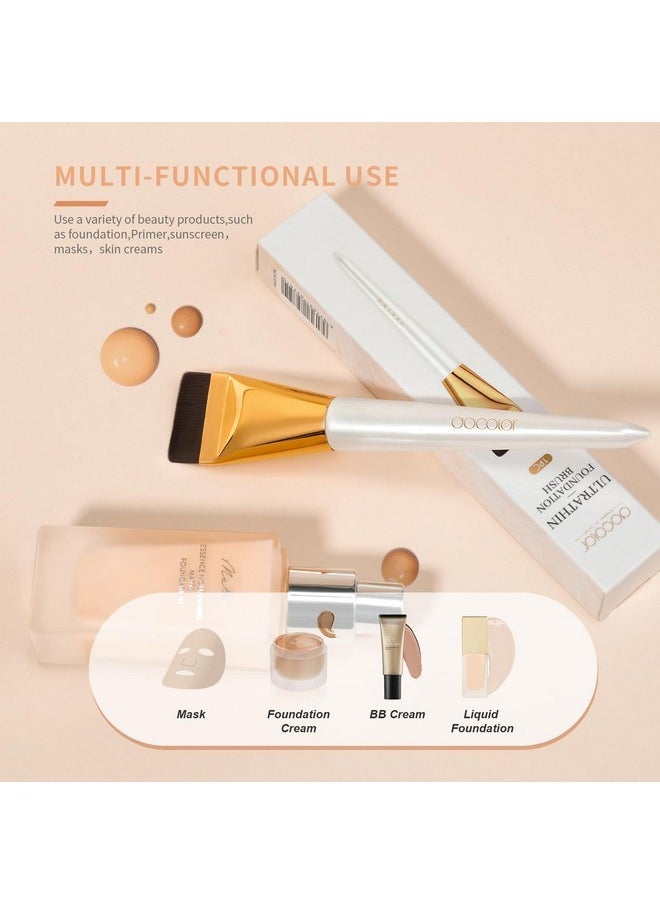 Flat Foundation Brush For Liquid Makeup,Ultra Thin Liquid Foundation Brush Premium Makeup Face Brush For Blending, Cream, Thin Foundation Brush Makeup Tool Face Foundation Flat Brush