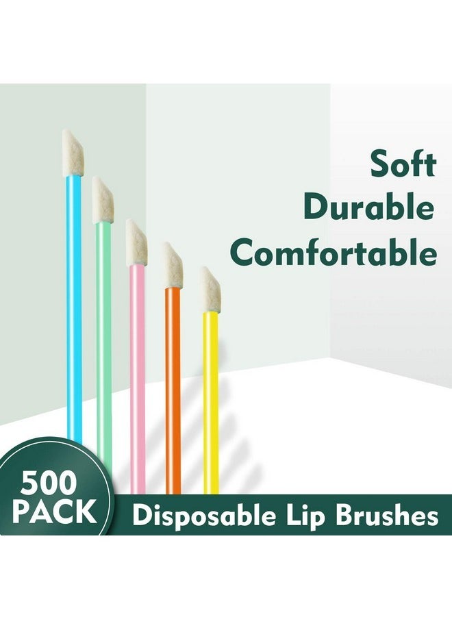 500Pcs/Set Disposable Lip Brushes Make Up Brush Lipstick Lip Gloss Wands Applicator Tool Makeup Beauty Tool Kits (Multi-Colored)