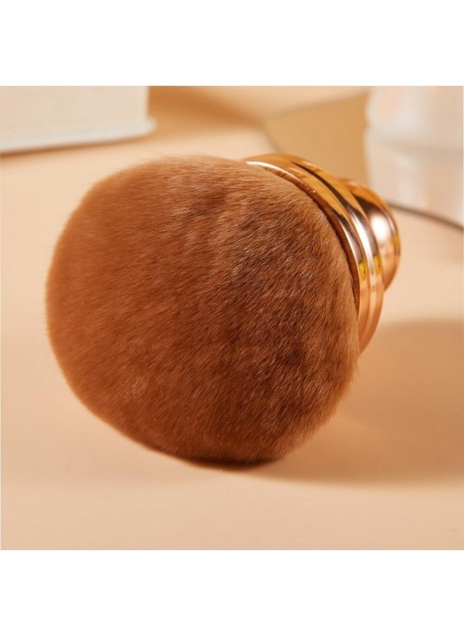 Extra Large Rose Gold Self Tanning Blend Brush, 3 Inch Width Professional Kabuki Powder, Foundation, Blusher, Bronzer, Self-Tanner Face And Body Brush