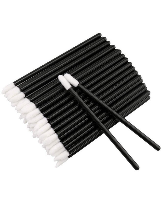 200Pcs Lip Gloss Applicators, Disposable Lip Brushes, Lipstick Gloss Wands Applicator Perfect Makeup Tool Kits (Black)