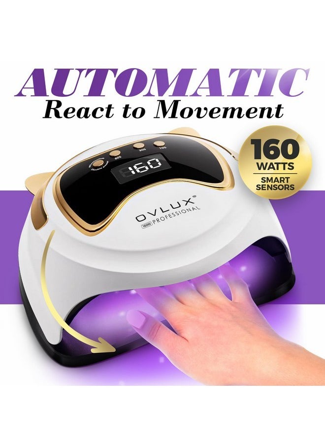 Uv Led Nail Lamp 160W, Professional Nail Dryer Lamp With 3 Timers And Lcd Display, Uv Gel Curing & Gel Polish Light With 36 Led For Salon And Home Use