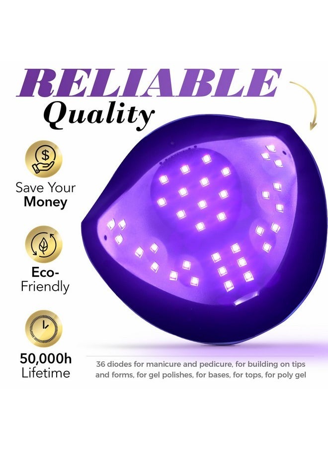 Uv Led Nail Lamp 160W, Professional Nail Dryer Lamp With 3 Timers And Lcd Display, Uv Gel Curing & Gel Polish Light With 36 Led For Salon And Home Use