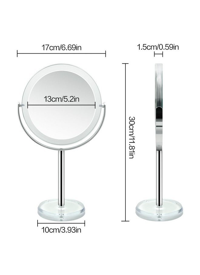 Snowflakes 1X / 15X Magnifying Makeup Mirror With Stand - 7 Inch Tabletop Vanity Mirror For Bathroom Or Bedroom With 360° Rotation.