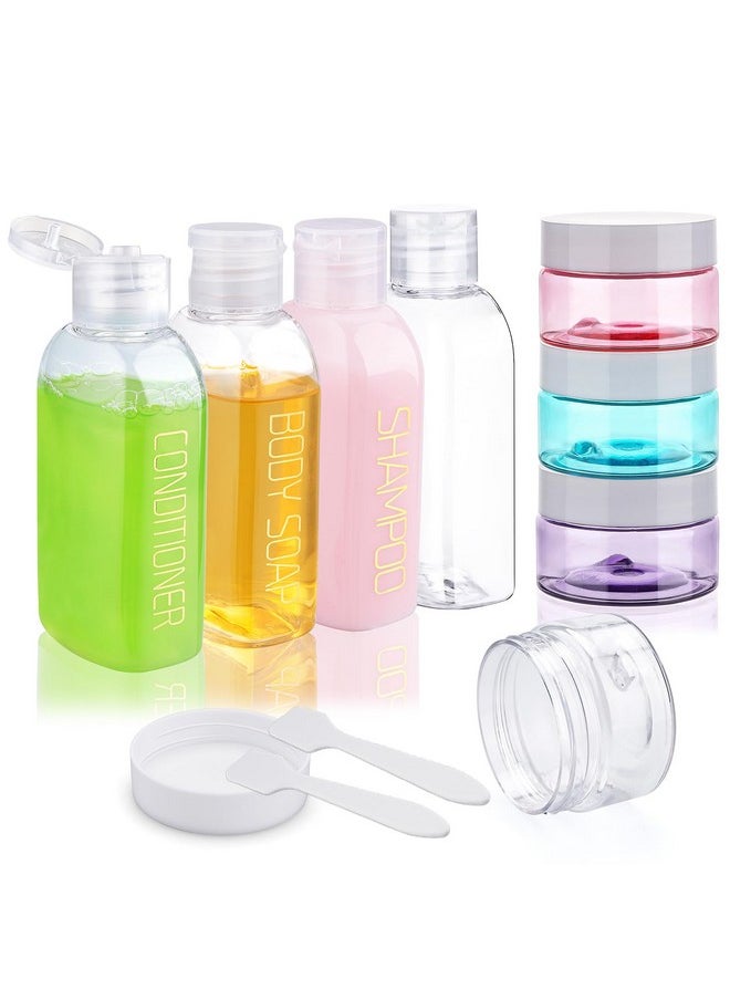 Travel Bottles For Toiletries 8Pcs Travel Size Toiletries Tsa Approved Travel Size Containers Leak Proof Small Cream Jars Plastic Squeeze Bottles With Flip Cap