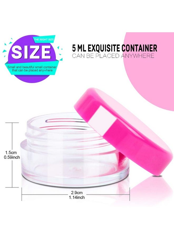 Sample Container,5 Gram Empty Plastic Cosmetic Pot Jars For Eye Shadow Nails Powder Jewelry Cosmetic Lip Balm Cream Lotion(11Colors, 55 Pcs)