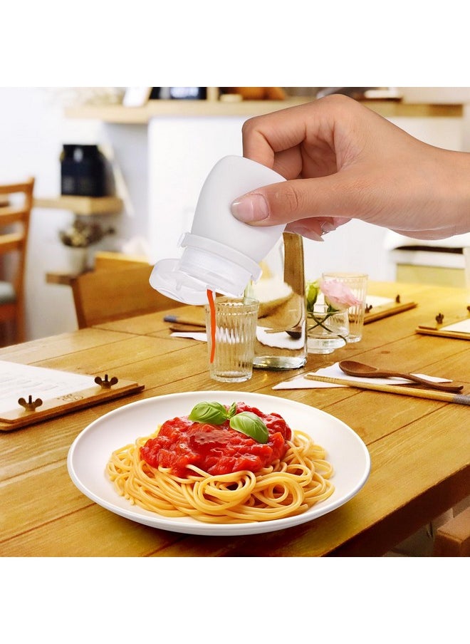 1Oz Silicone Travel Bottles, Sauce Salad Dressing Bottles Ketchup Condiment Container Small Tsa Approved Squeeze Bottles For Toiletries, Leak Proof Shampoo Conditioner (4 Pieces)