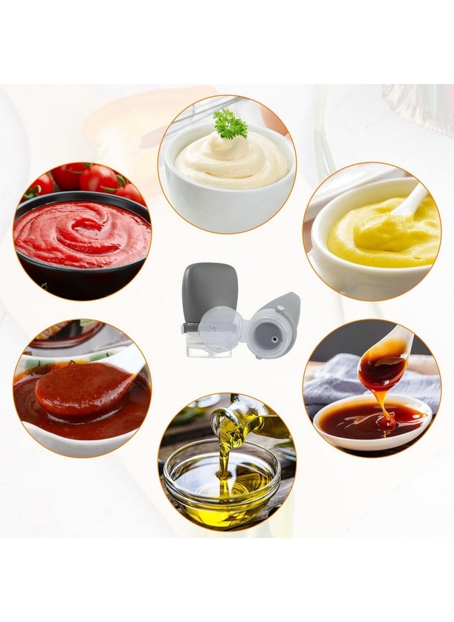 1Oz Silicone Travel Bottles, Sauce Salad Dressing Bottles Ketchup Condiment Container Small Tsa Approved Squeeze Bottles For Toiletries, Leak Proof Shampoo Conditioner (4 Pieces)