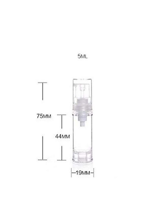 12Pcs Empty Clear Portable Refillable Plastic Airless Vacuum Pump Bottles Travel Make-Up Container Cream Lotion Sample Packing Toiletries Liquid Storage Container Vial Jars(5Ml/0.17Oz)