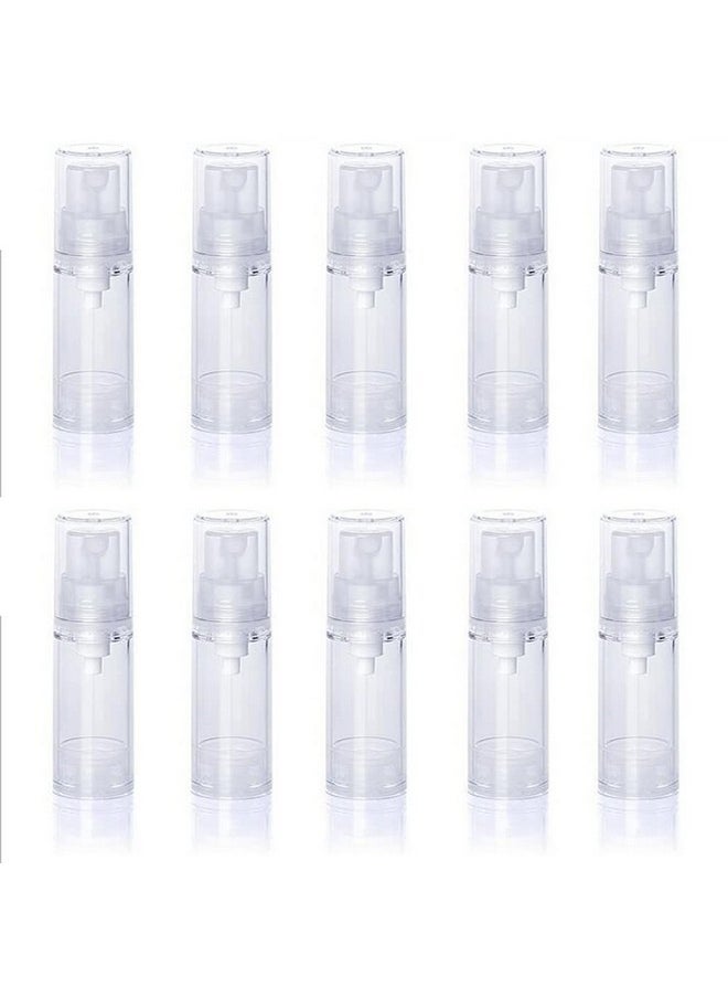 12Pcs Empty Clear Portable Refillable Plastic Airless Vacuum Pump Bottles Travel Make-Up Container Cream Lotion Sample Packing Toiletries Liquid Storage Container Vial Jars(5Ml/0.17Oz)