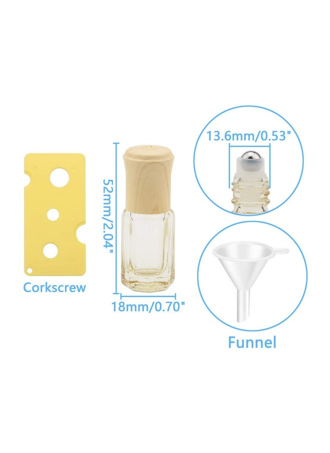 10Pcs Essential Oil Roller Bottles 3Ml Yellow Glass Roll On Bottles Vials Perfume Cosmetics Rolling Bottles Jars Oil Tube Vials Containers With Funnel & Opener
