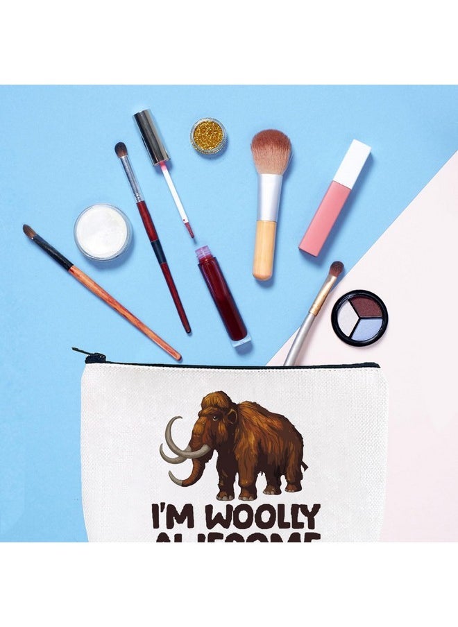 Woolly Mammoth Gift Woolly Mammoth Makeup Bag Woolly Mammoth Lover Gift Elephant Animal Cosmetic Bag (Woolly Awesome)