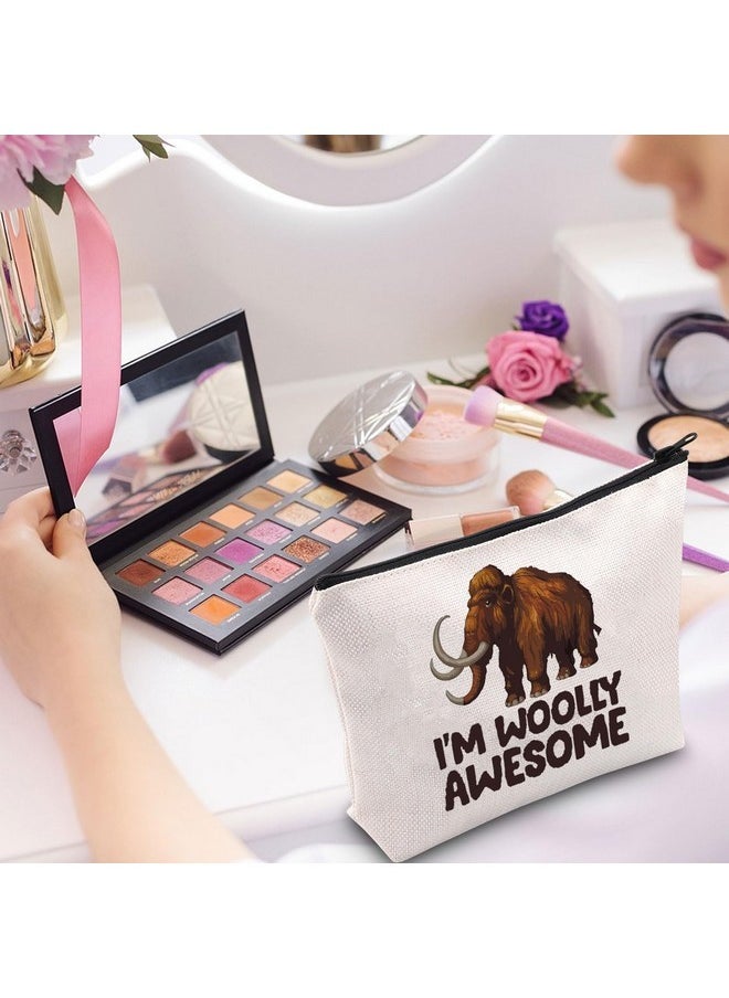 Woolly Mammoth Gift Woolly Mammoth Makeup Bag Woolly Mammoth Lover Gift Elephant Animal Cosmetic Bag (Woolly Awesome)