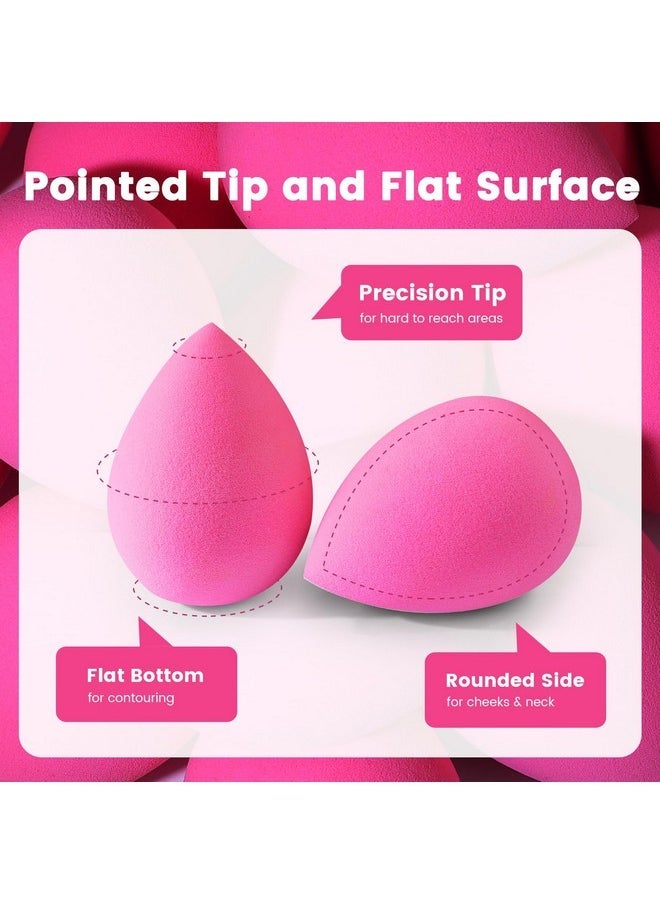 5 Pcs Makeup Sponges, Latex-Free Beauty Sponge For Flawless Liquid, Cream, And Powder Application, Rose Pink Sponges