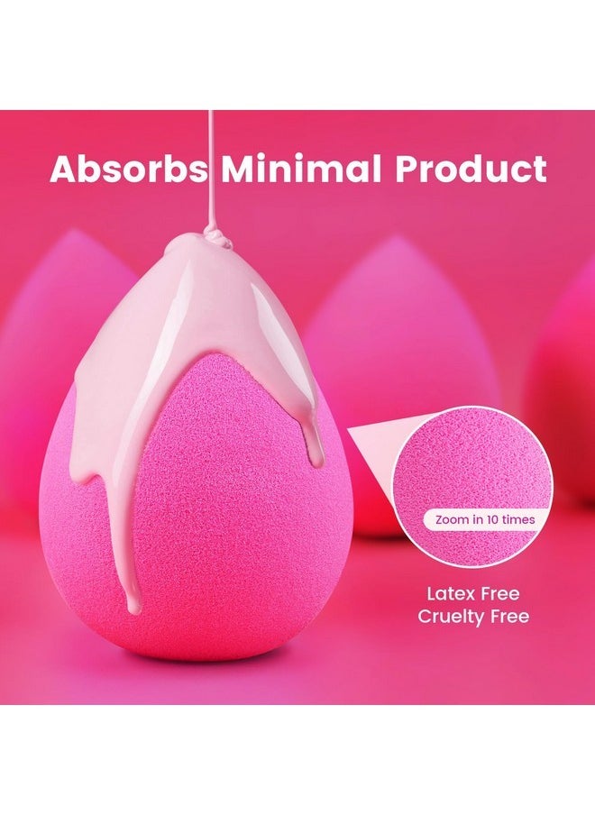 5 Pcs Makeup Sponges, Latex-Free Beauty Sponge For Flawless Liquid, Cream, And Powder Application, Rose Pink Sponges