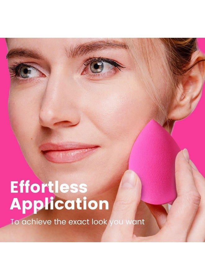 5 Pcs Makeup Sponges, Latex-Free Beauty Sponge For Flawless Liquid, Cream, And Powder Application, Rose Pink Sponges