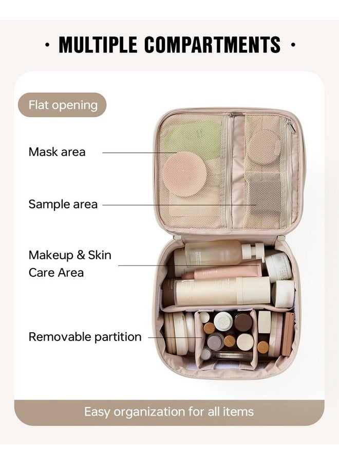 Travel Makeup Bag, Large Capacity Makeup Case, Travel Toiletry Bag For Women With Makeup Brush Organizer
