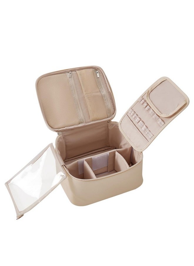 Travel Makeup Bag, Large Capacity Makeup Case, Travel Toiletry Bag For Women With Makeup Brush Organizer