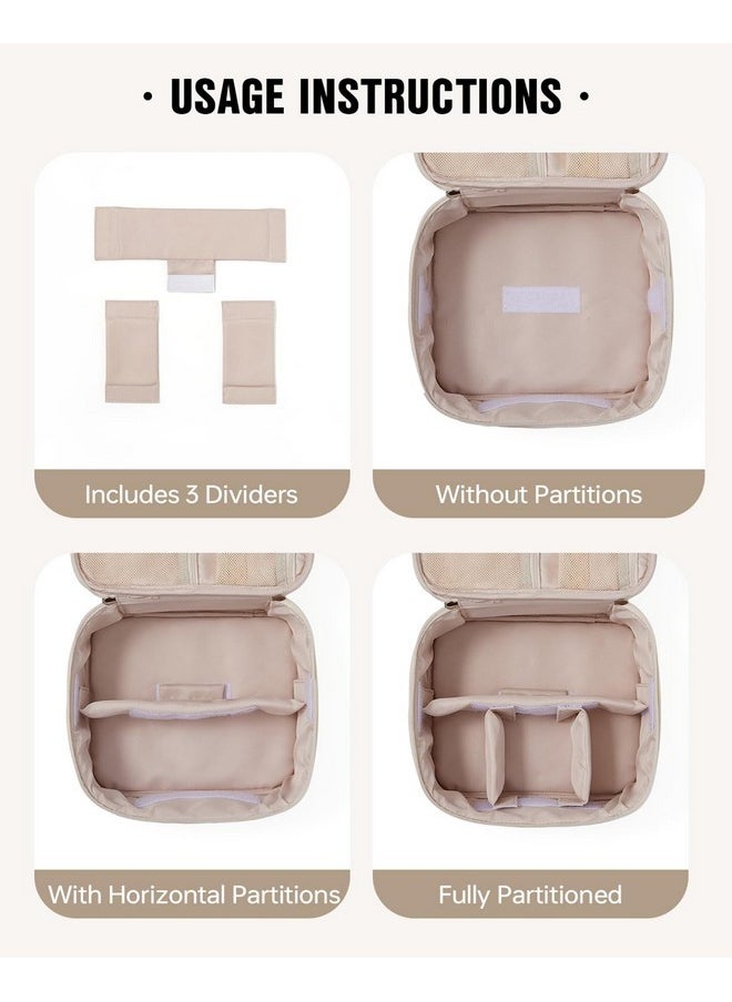 Travel Makeup Bag, Large Capacity Makeup Case, Travel Toiletry Bag For Women With Makeup Brush Organizer