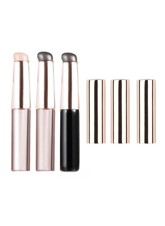 Lip Applicator Brush With Cover - 3Pcs Exquisite Professional Dustproof Retractable Lip Brush - Makeup Lipstick Lip Gloss Applicators