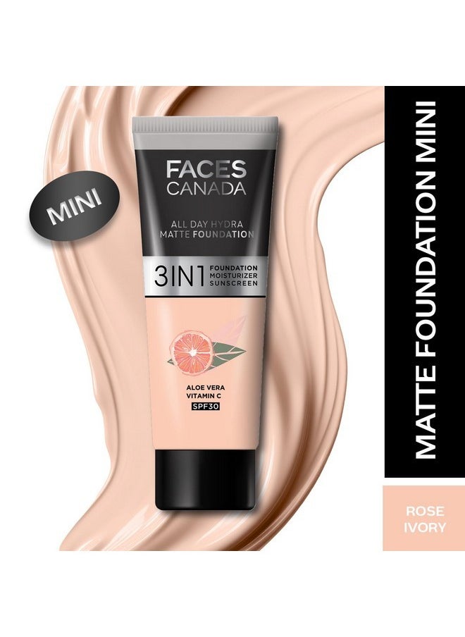 Rose Glow Kit Powder |Full Coverage Rose Gold Strobe Cream (30Ml) + Rose Ivory All Day Hydra Matte Mini Luminous Foundation (15Ml) | Makeup Kit For Women (Combo Pack Of 2 Count)