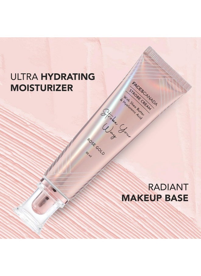 Rose Glow Kit Powder |Full Coverage Rose Gold Strobe Cream (30Ml) + Rose Ivory All Day Hydra Matte Mini Luminous Foundation (15Ml) | Makeup Kit For Women (Combo Pack Of 2 Count)