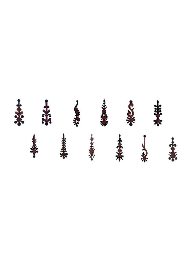 Handcrafted Long Black And Maroon Bindis For Women (Bv2289)