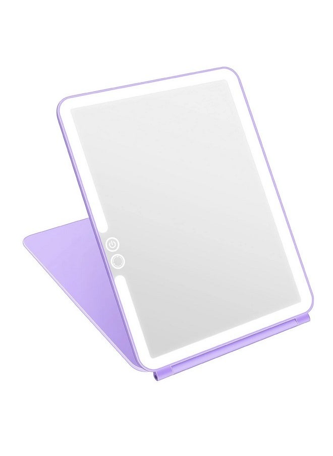 Folding Lighted Makeup Mirror With 72 Leds 3 Colors Light Modes Usb Rechargable 1800Ma Batteries Portable Ultra Thin Compact Vanity Mirror Dimmable Travel Mirror