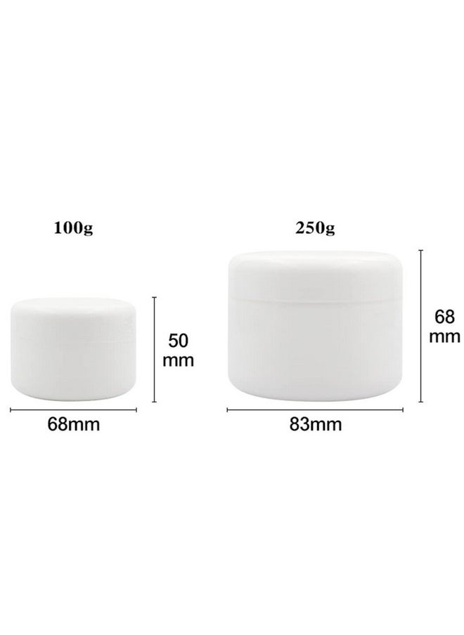 100G 100Ml White Plastic Jars With Lids Leak Proof Cream Jar Cosmetic Containers Bottles For Travel Storage Makeup Body Butter Scrubs Salves