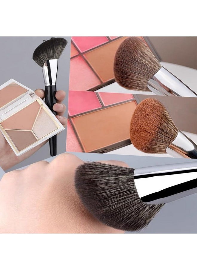Angled Blush Brush,Large Powder Mineral Brush,Foundation Makeup Brush,Powder Brush And Blush Brush For Daily Makeup (White)