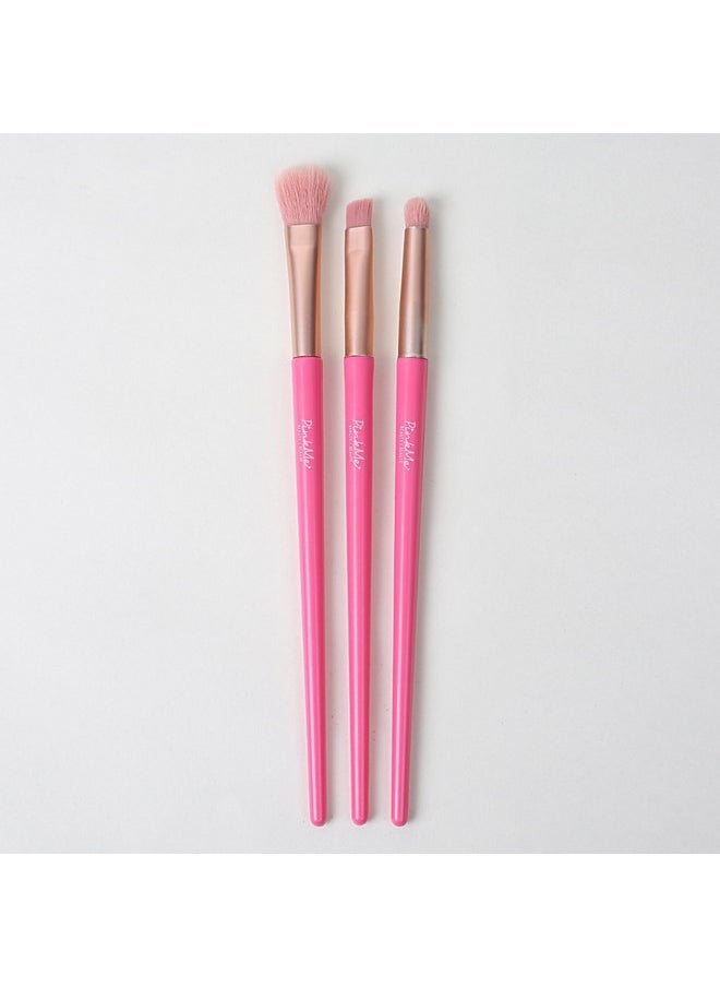 Exquisite Eye Makeup Brush Set 3-In-1, Pink Me! Series Beauty Brushes Set