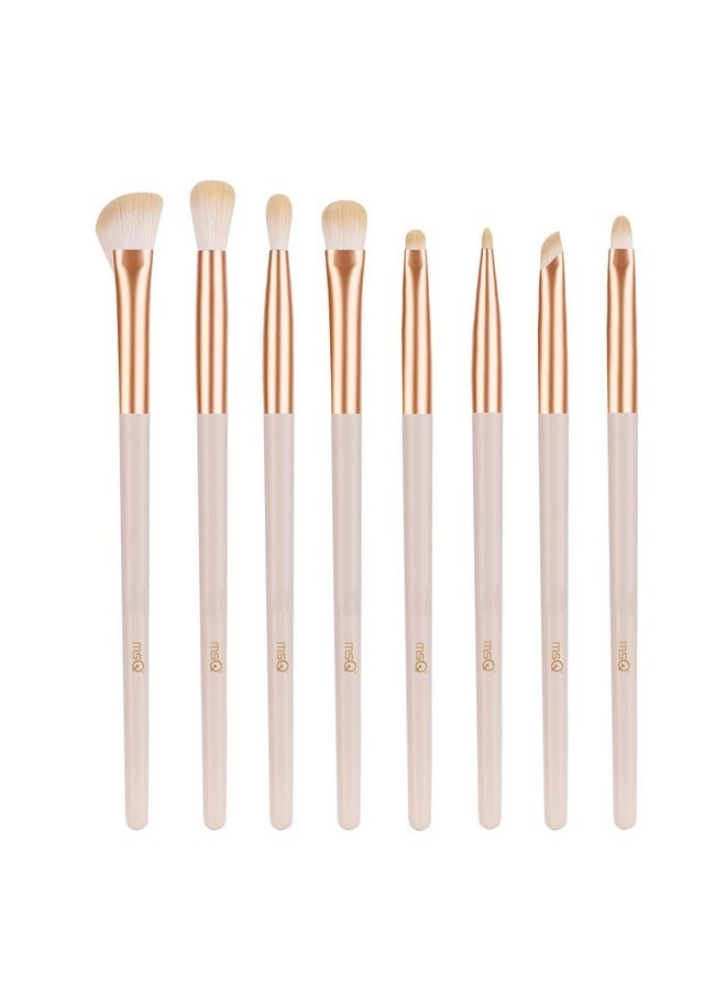 Eye Makeup Brushes 8Pcs Eyeshadow Makeup Brushes Set, Soft Synthetic Hairs For Eyeshadow, Eyeliner, Blending, Concealer, Nose Shadow (Khaki)