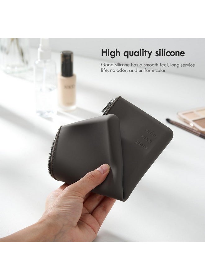 Silicone Makeup Brush Bag, Luxury Zipper Makeup Brush Holder For Travel, Portable Makeup Brushes Pouch Organizer