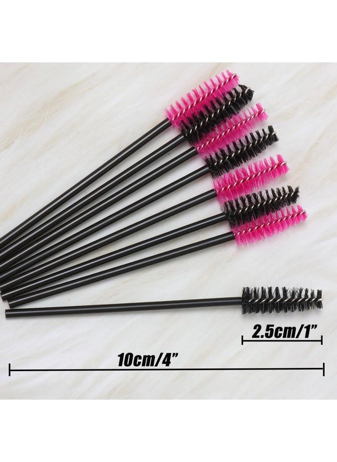 400Pcs Disposable Eyelash Spoolies,Mascara Wands Brush For Eyelash Extensions And Eyebrow Brush With Container,Black