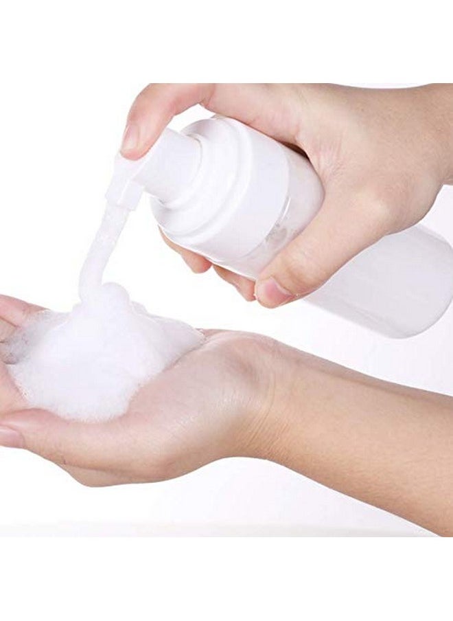 2Pcs Empty Plastic Foaming Dispenser Foam Pump Bottles Travel Soap Bottles For Facial Cleanser Hand Soap Shampoo Shower Gel (Clear,100Ml/3.4Oz)