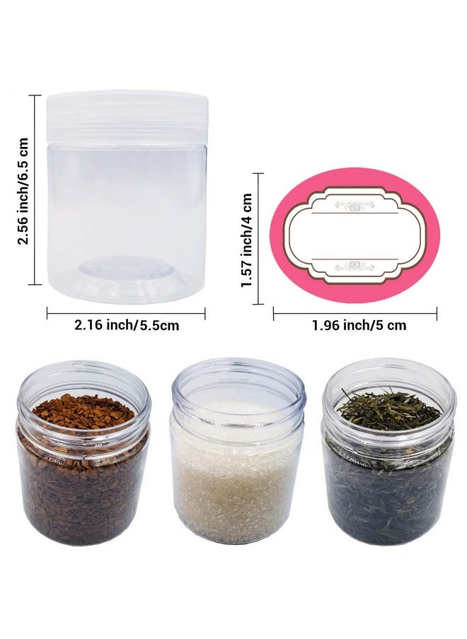 8 Pack 4 Oz Empty Plastic Jars With Lids,Wide-Mouth Clear Storage Containers, Empty Round Clear Plastic Jars With Lids And Labels For Body Butter, Bath Salt, Slime And Beauty Products