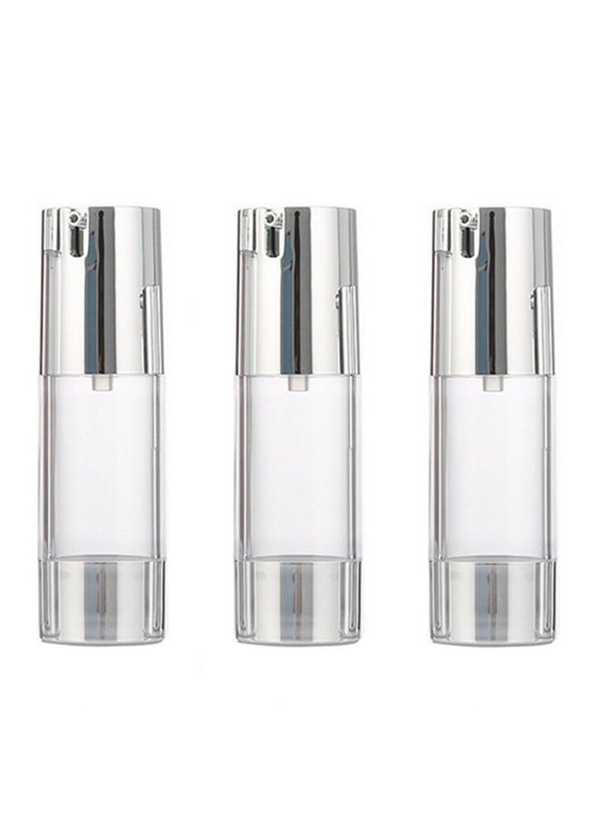 3 Pcs 30Ml 1Oz Refillable Airless Pump Bottle Travel Bottles Containers Vacuum Cosmetic Pump Bottles Travel Foundation Containers Dispenser Travel Toiletries Bottles For Oil Lotion Cream Shampoo