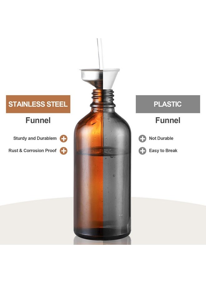 2 Oz Amber Glass Spray Bottles For Essential Oils, Empty Small Fine Mist And Refillable Mister, Mini Travel Bottle For Cleaning Solutions And Skin Care, Glass Dropper And Funnel Included.