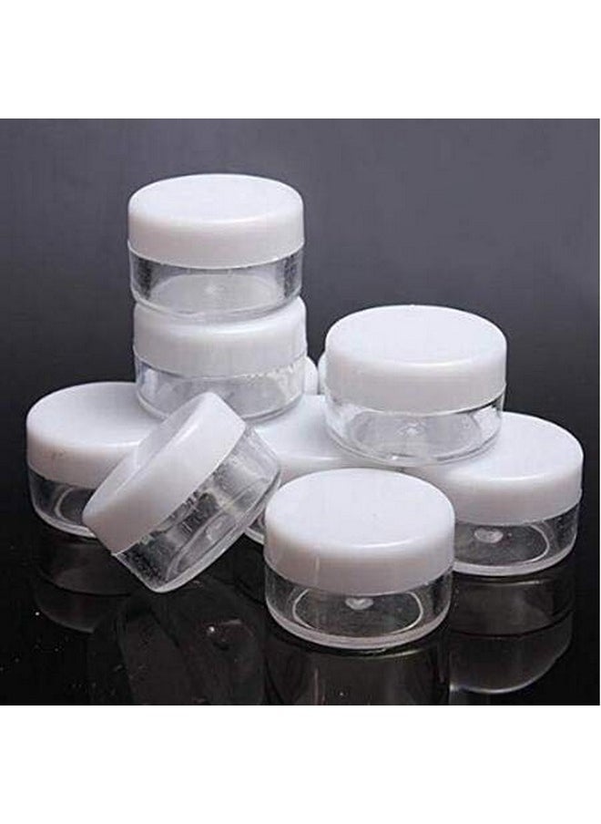 24Pcs 15Ml 0.5Oz Refillable Clear Empty Plastic Cosmetic Containers Jars With White Plastic Screw Cap Lid For Lotions Creams Nail Powder Eye Shadow Plastic Storage Containers For Domestic Use