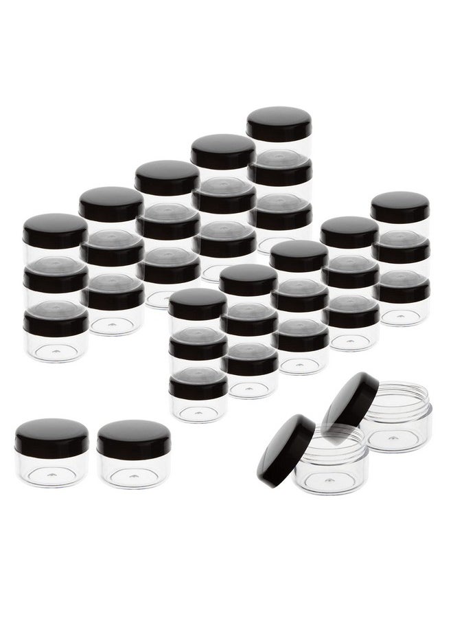 3 Gram Sample Containers With Lids, 200 Count Tiny Sample Jars, 3Ml Makeup Cosmetic Containers For Lip Balms, Lotion, Powder, Beauty Products(Black Lids)