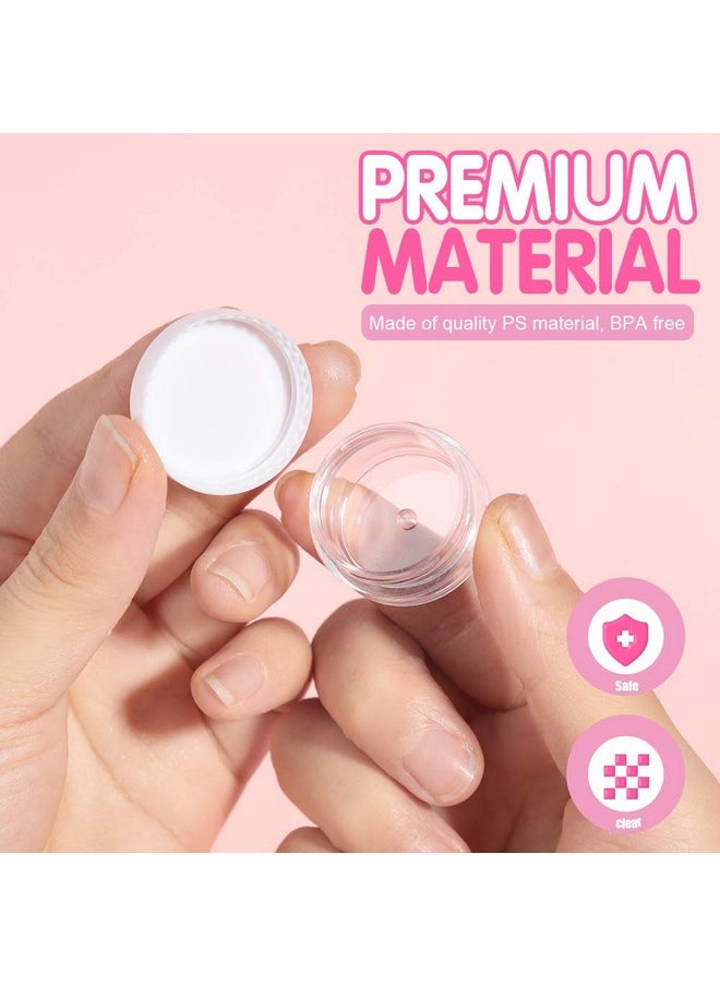 50 Pack Cosmetic Containers, 5 Gram Clear Round Pot Jar Plastic Sample Container With Lid, For Eye Shadow Bead Earring Liquid Lotion Cream Make-Up Storage