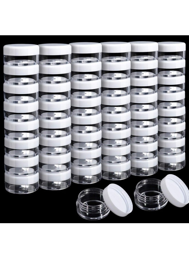 50 Pack Cosmetic Containers, 5 Gram Clear Round Pot Jar Plastic Sample Container With Lid, For Eye Shadow Bead Earring Liquid Lotion Cream Make-Up Storage