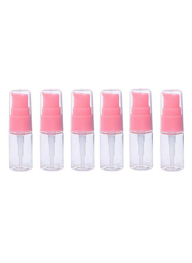 6 Pack Empty 10Ml Plastic Pump Bottles Cream Shampoo Lotion Pump Bottle Refillable Sample Travel Bottles Toiletries Liquid Container Jar Pot Vial For Cosmetic Make-Up (Transparent)